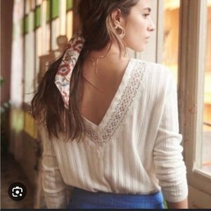 Sezane Cream Off-the-Shoulder Sweater